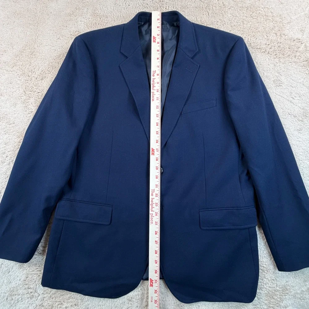 J.Crew Mens 44R Thompson Classic University Blazer Navy Blue Wool Blend BX236